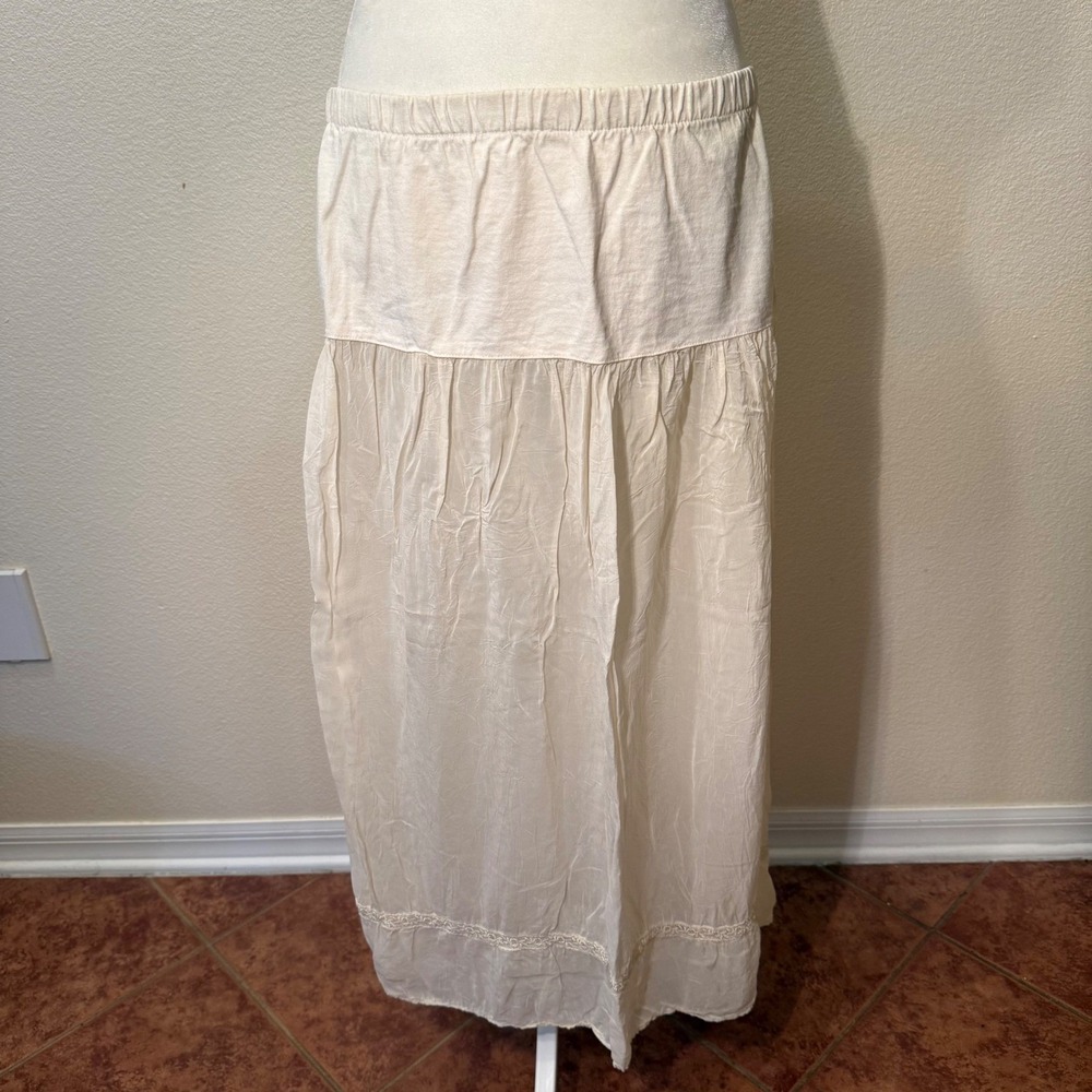 Vintage Johnny Was Boho Western Festival Maxi Skirt Women M Yellow